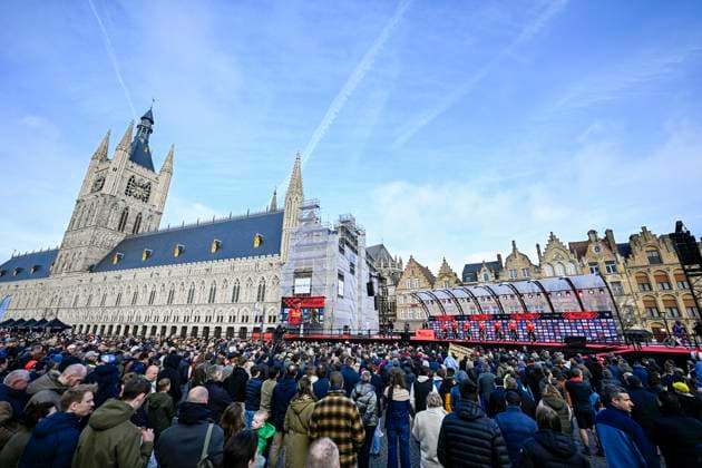 Gent - Wevelgem in Flanders Fields 2025 WEVELGEM, BELGIUM - MARCH 27 : Team Uno-X Mobilty on stage before the start of the race pictured during 87th edition of the UCI World Tour Gent - Wevelgem in Flanders Fields cycling race for Men Elite with start in Ieper and finish in Wevelgem after 250 km on March 27, 2025 in Wevelgem, Belgium, 27 03 2025 Wevelgem Belgium  Copyright: xJanxDexMeuleneirx
