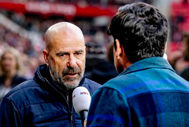 PSV Eindhoven trainer Peter Bosz during the match PSV - Ajax at the Philips stadium for the Dutch Eredivisie season 2024-2025 in EINDHOVEN, Netherlands on 30 march 2025, (photo by Marcel van Dorst EYE4images DeFodi Images)
