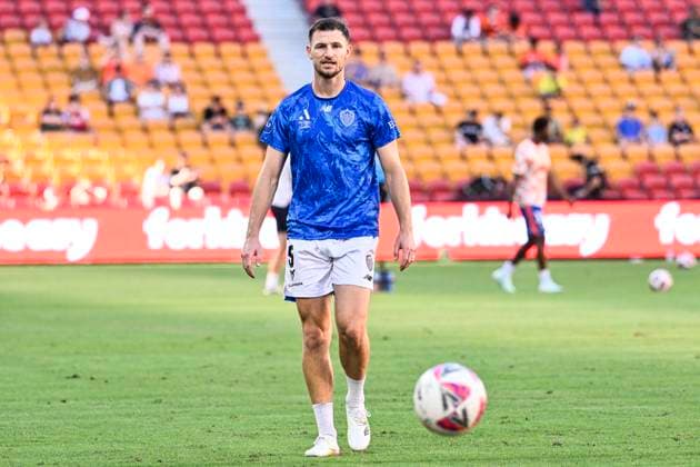 30th March 2025; Suncorp Stadium, Brisbane, Queensland, Australia: A League Football, Brisbane Roar versus Auckland FC; Tommy Smith of Auckland FC warms up before kick off  ActionPlus12767892 NigelxOwen Content restricted for UK based newspaper
