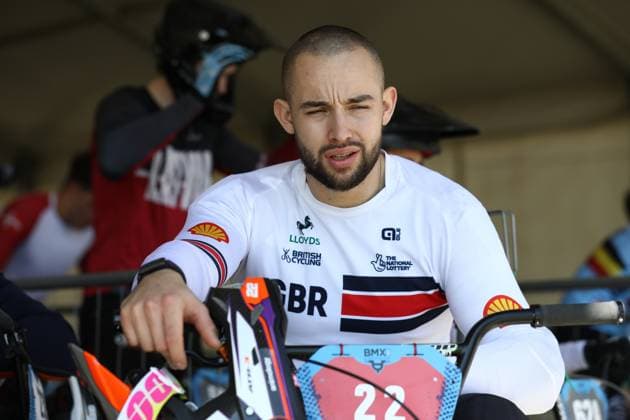 March 30, 2025, Verona, Veneto, Italy: ROSS CULLEN of Great Britain on his way to the Men Elite quarterfinal of the UEC BMX European Cup Round 2 in Verona, Italy Verona Italy - ZUMAc179 20250330_zep_c179_080 Copyright: xMickaelxChavetx