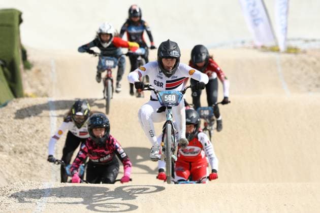 March 30, 2025, Verona, Veneto, Italy: SIENNA HARVEY of Great Britain competes in the Women U23 quarerfinal of the UEC BMX European Cup Round 2 in Verona, Italy Verona Italy - ZUMAc179 20250330_zep_c179_109 Copyright: xMickaelxChavetx