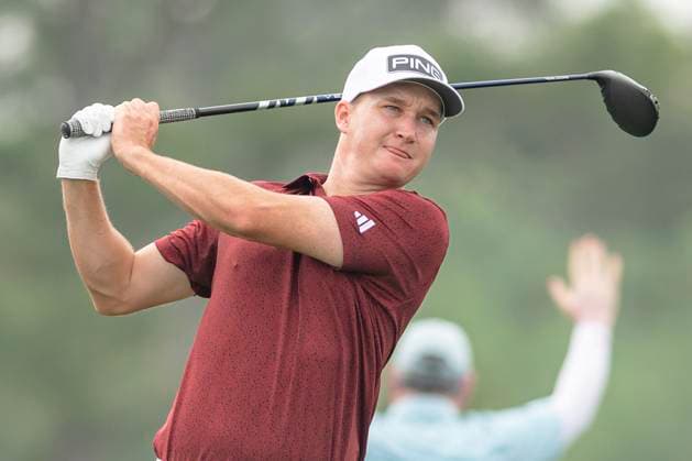 March 30, 2025, Houston, Texas, USA: MATT MCCARTY (USA) tees off the 10th hole during the final round of the 2025 Texas Children s Houston Open at Memorial Park Golf Course in Houston, Texas, on March 30, 2025. Houston USA - ZUMAp213 20250330_znp_p213_023 Copyright: xLynnxPenningtonx