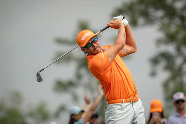 March 30, 2025, Houston, Texas, USA: RICKIE FOWLER (USA) tees off on the 11th hole during the final round of the 2025 Texas Children s Houston Open at Memorial Park Golf Course in Houston, Texas, on March 30, 2025. Houston USA - ZUMAp213 20250330_znp_p213_060 Copyright: xLynnxPenningtonx