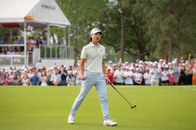 March 30, 2025, Houston, Texas, USA: MIN WOO LEE (USA) wins with a score of -20 at the 2025 Texas Children s Houston Open at Memorial Park Golf Course in Houston, Texas, on March 30, 2025, securing his first PGA, Golf Herren victory. Houston USA - ZUMAp213 20250330_znp_p213_079 Copyright: xLynnxPenningtonx