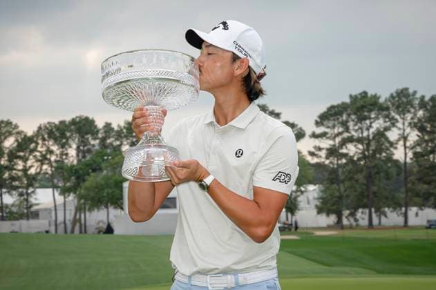 March 30, 2025, Houston, Texas, USA: MIN WOO LEE (USA) wins with a score of -20 at the 2025 Texas Children s Houston Open at Memorial Park Golf Course in Houston, Texas, on March 30, 2025, securing his first PGA, Golf Herren victory. Houston USA - ZUMAp213 20250330_znp_p213_080 Copyright: xLynnxPenningtonx
