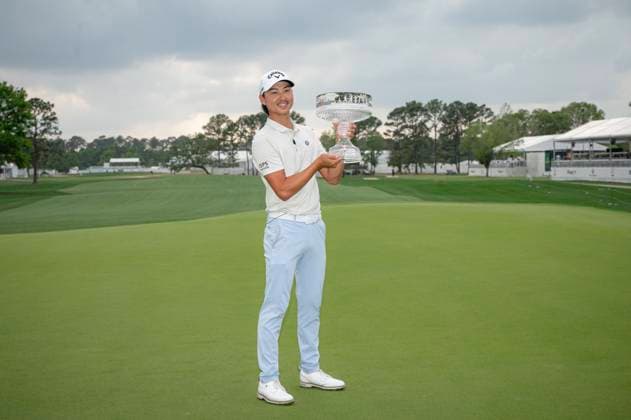 March 30, 2025, Houston, Texas, USA: MIN WOO LEE (USA) wins with a score of -20 at the 2025 Texas Children s Houston Open at Memorial Park Golf Course in Houston, Texas, on March 30, 2025, securing his first PGA, Golf Herren victory. Houston USA - ZUMAp213 20250330_znp_p213_088 Copyright: xLynnxPenningtonx