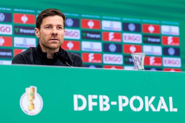 Sport Bilder des Tages DFB Pokal Halbfinale: Pressekonferenz Bayer 04 Leverkusen; 31.03.2025 Xabi Alonso (Cheftrainer Bayer 04 Leverkusen) DFB Pokal Halbfinale: Pressekonferenz Bayer 04 Leverkusen, Leverkusen, BayArena am 31.03.2025 Copyright: xBEAUTIFULxSPORTS Wunderlx