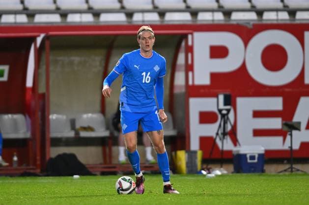 Kosovo v Iceland - UEFA Nations League, Play-offs, 1st Leg Stefan Teitur Thordarson of Iceland is in action during the UEFA Nations League Play-offs 2nd leg game between Iceland and Kosovo at Stadium Nueva Condomina in Murcia, Spain, on March 23, 2025. Murcia Spain  Copyright: xAlexxNicodimx originalFilename:nicodim-icelandk250323_npI11.jpg