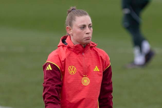 Training Deutsche Frauen Fussball Nationalmannschaft, 01.04.2025 Rafaela Borggräfe (Deutsche Frauen Fussball Nationalmannschaft), Freisteller, Portrait Porträt, Training Deutsche Frauen Fussball Nationalmannschaft, Frankfurt, DFB Campus, 1.4.2025 Copyright: xBEAUTIFULxSPORTS Gawlikx