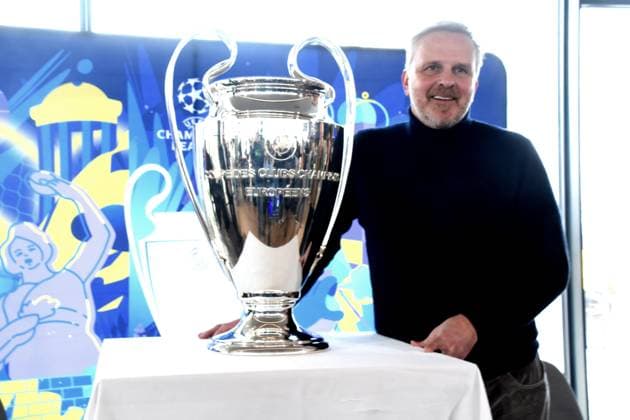 Dietmar Hamann UEFA-Botschafter FC-Bayern-Legende Muenchen 01.04.2025 Coubertin im Olympiapark, Am 28. 05.2025 startet das Champions Festival im Olympiapark und das Highlight des Rahmenprogramms rund um das Finale der UEFA Champions League 2025 am 31. Mai in Muenchen.