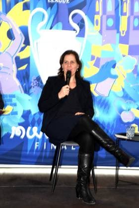 Verena Dietl Buergermeisterin Muenchen 01.04.2025 Coubertin im Olympiapark, Am 28. 05.2025 startet das Champions Festival im Olympiapark und das Highlight des Rahmenprogramms rund um das Finale der UEFA Champions League 2025 am 31. Mai in Muenchen.