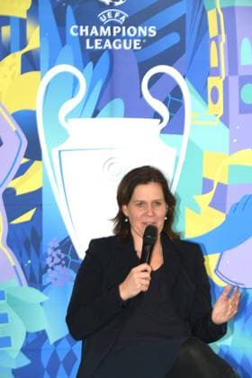 Verena Dietl Buergermeisterin Muenchen 01.04.2025 Coubertin im Olympiapark, Am 28. 05.2025 startet das Champions Festival im Olympiapark und das Highlight des Rahmenprogramms rund um das Finale der UEFA Champions League 2025 am 31. Mai in Muenchen.