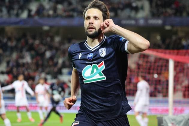 FOOTBALL : Dunkerque vs Paris Saint-Germain - Coupe de France demi-finale - 01 04 2025 Ouverture du score et joie des joueurs de Dunkerque sur un but de Vincent SASSO (Dunkerque) lors du match Dunkerque vs Paris Saint-Germain, Coupe de France demi-finale, Decathlon Arena stade Pierre Mauroy Villeneuve d Ascq, le 1 avril 2025 - photo Laurent Sanson PsnewZ  Copyright: xPhotoxLaurentxSansonx xPsnewZx