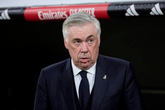 April 1, 2025, Madrid, Madrid, Spain: Real Madrid head coach Carlo Ancelotti during the Spanish King s Cup football match between Real Madrid CF v Real Sociedad at Santiago Bernabeu Stadium in Madrid, Spain, April 1, 2025 Madrid Spain - ZUMAa206 20250401_zsp_a206_150 Copyright: xRubenxAlbarranx