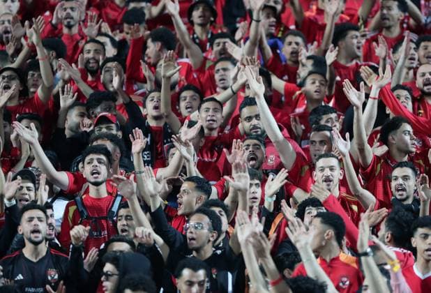 CAF Champions League - Quarter Final - First Leg - Al Ahly vs Al Hilal Omdurman Al Ahly fans cheer before during the CAF Champions League Quarter Final First Leg match between Al Ahly vs Al Hilal Omdurman, in Cairo, Egypt,April 01 2025. Cairo Egypt Copyright: xMatrixxImagesx xKhaledxElfiqix 