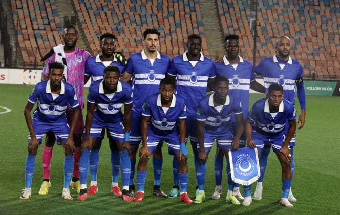 CAF Champions League - Quarter Final - First Leg - Al Ahly vs Al Hilal Omdurman Al Hilal Omdurman team soccer players pose before during the CAF Champions League Quarter Final First Leg match between Al Ahly vs Al Hilal Omdurman, in Cairo, Egypt,April 01 2025. Cairo Egypt Copyright: xMatrixxImagesx xKhaledxElfiqix 