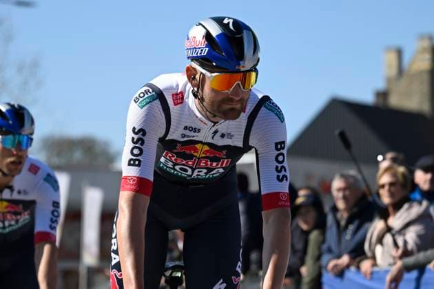 Dwars door Vlaanderen 2025 - Men Elite WAREGEM, BELGIUM - APRIL 02 : Meeus Jordi (BEL) of Red Bull BORA - Hansgrohe pictured during the 79th edition of the UCI World Tour Dwars door Vlaanderen Men Elite cycling race with start in Roeselare and finish in Waregem after 184,2 km on April 2, 2025 in Waregem, Belgium, 02 04 2025 ( motor drive Kenny Verfaillie - Waregem Belgium  Copyright: xJanxDexMeuleneirx