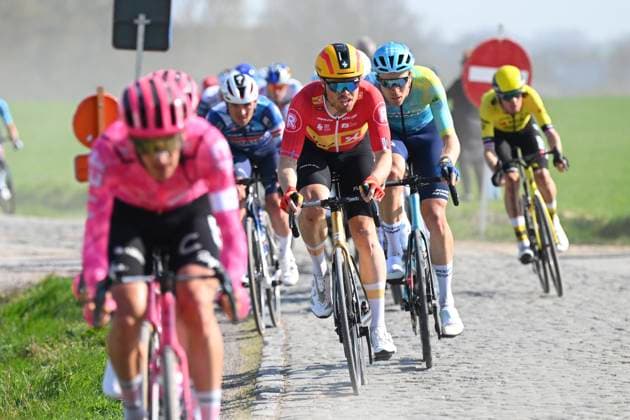 Dwars door Vlaanderen 2025 - Men Elite WAREGEM, BELGIUM - APRIL 02 : Tiller Rasmus (NOR) of Uno-X Mobility pictured during the 79th edition of the UCI World Tour Dwars door Vlaanderen Men Elite cycling race with start in Roeselare and finish in Waregem after 184,2 km on April 2, 2025 in Waregem, Belgium, 02 04 2025 ( motor drive Kenny Verfaillie - Waregem Belgium  Copyright: xTimxDexWaelex xPoolx