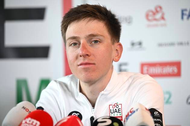Ronde van Vlaanderen 2025 press conference, PK, Pressekonferenz OUDENAARDE, BELGIUM - April 3 : Pogacar Tadej (SLO) of UAE Team Emirates - XRG talking to the press during a press conference prior to the 109th edition of the Ronde van Vlaanderen, an UCI World Tour cycling race for Men Elite with start in Bruges and finish in Oudenaarde after 268,9 km on April 3, 2025 in Oudenaarde, Belgium, 03 04 2025 Oudenaarde Belgium  Copyright: xNicoxVereeckenx
