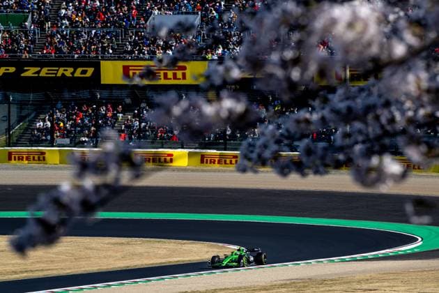 SUZUKA, JAPAN: Gabriel Bortoleto, racing for the Stake F1 Team team during the 2025 Formula 1 Japanese Grand Prix at the Suzuka International Racing Course in Suzuka, Japan