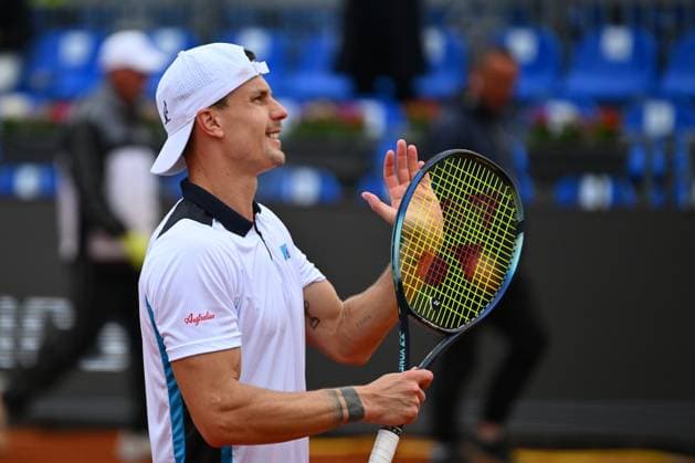 Christopher O Connell vs Marton Fucsovics, Tiriac Open Marton Fucsovics of Hungary in action against Christopher O Connell of Australia during the Tiriac Open game in Bucharest, Romania April 04, 2025. Alex Nicodim Imago Images Copyright: xAlexxNicodimx