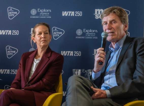 MSC Hamburg Ladies Open 2025 Turnier Dirktorin Sandra Reichel und DTB Präsident Dietloff von Arnim bei der PK zum Damen Turnier Â