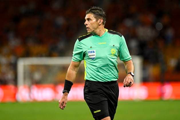 4th April 2025; Suncorp Stadium, Brisbane, Queensland, Australia: A League Football, Brisbane Roar versus Macarthur FC; referee Shaun Evans  ActionPlus12769279 NigelxOwen Content restricted for UK based newspaper