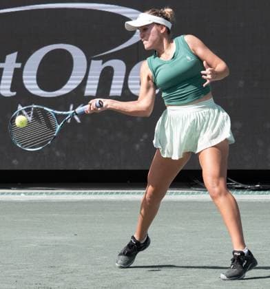 TENNIS 2025: Credit One Charleston Open APRIL 04 April 4, 2025: Sofia Kenin (USA) defeated Anna Kalinskaya (USA) 6-4, 6-3 at the Credit One Charleston Open being played at Credit One Staduim in Charleston, South Carolina USA Ã‚ÂLeslie Billman Tennisclix (Credit Image: Â Leslie Billman Cal Media) Charleston South Carolina USA EDITORIAL USE ONLY Copyright: xx ZUMA-20250404_zma_c04_051.jpg LesliexBillmanx csmphotothree372634