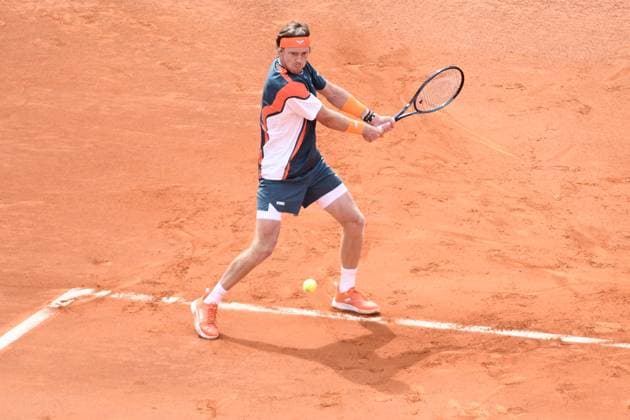 TENNIS : Bastide Medical UTS Nimes - 05 04 2025 NIMES, FRANCE : Casper RUUD Â« The Ice Man Â» (NOR) vs. Andrey RUBLEV Â« Rublo Â» lors de la demi-finale du Bastide Medical UTS Nimes, 2eme evenement du tournoi 2025 de l™Ultimate Tennis Showdown, le 5 avril 2025. NimesFrance  Copyright: xValentinaxClaretx