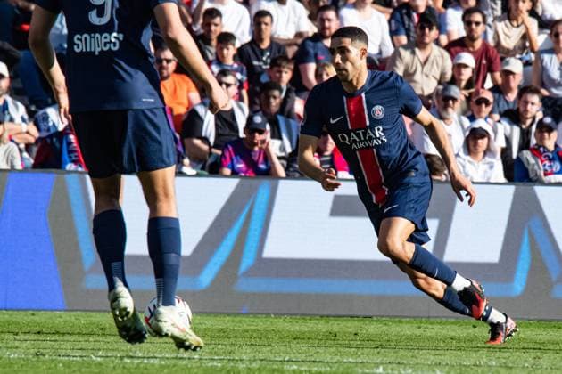 FOOTBALL Paris SG vs Angers SCO - Ligue 1 - JournÃ e 28 - 05 04 2025 Achraf Hakimi (Paris SG) ParisFrance  Copyright: xBaptistexAutissierx