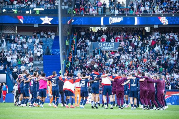 FOOTBALL Paris SG vs Angers SCO - Ligue 1 - JournÃ e 28 - 05 04 2025 Le Paris SG remporte son 13e Championnat de France dans son histoire ParisFrance  Copyright: xBaptistexAutissierx