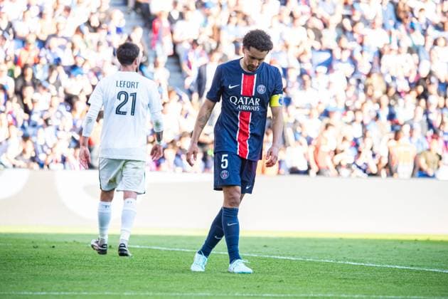 FOOTBALL Paris SG vs Angers SCO - Ligue 1 - JournÃ e 28 - 05 04 2025 Marquinhos (Paris SG) ParisFrance  Copyright: xBaptistexAutissierx
