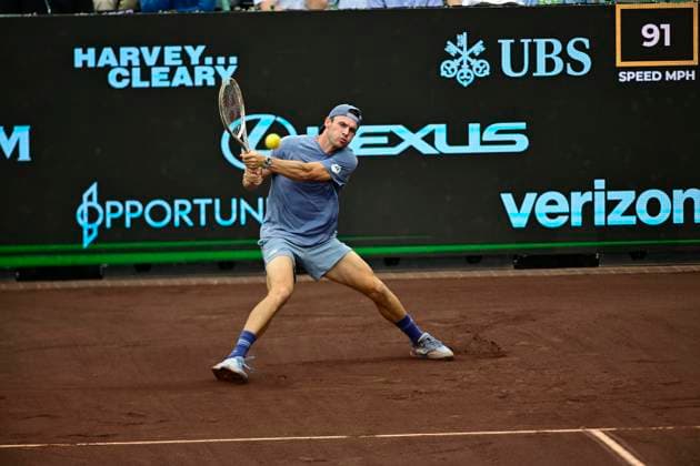 April 5, 2025, Houston, Tx, United States of America: during the quarter finals between Tommy Paul (USA) and Jenson Brooksby (USA) in the Men s Clay Court Championships on April 3, 2025 at the River Oaks Country Club in Houston, Texas. Houston United States of America - ZUMAw132 20250405_zap_w132_077 Copyright: xTomxWalkox