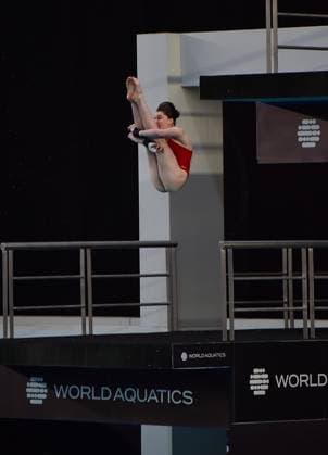 (250406) -- GUADALAJARA, April 6, 2025 -- Andrea Spendolini Sirieix of Britain competes during the women 10m platform final at the World Aquatics Diving World Cup 2025 in Guadalajara, Jalisco, Mexico, on April 5, 2025. (Photo by Xinhua) (SP)MEXICO-JALISCO-GUADALAJARA-DIVING-WORLD CUP-WOMEN S 10M PLATFORM-FINAL AlejandroxAcosta 