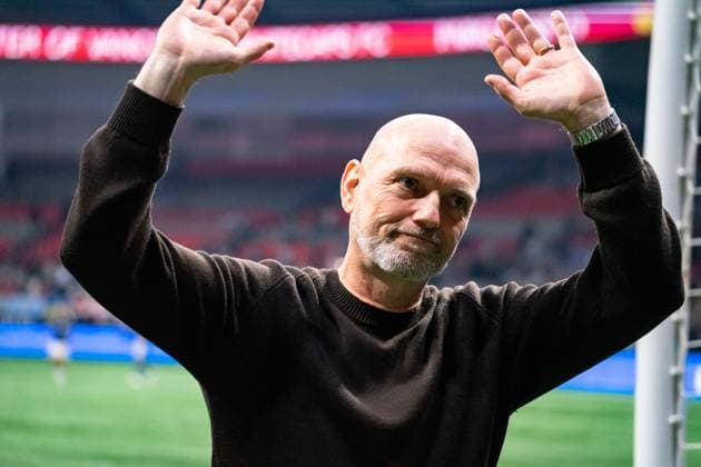 Vancouver, British Columbia, Canada, April 5th 2025: Head Coach Jesper Sorensen (Vancouver Whitecaps FC) acknowledges fan supporters after the Major League Soccer match between Vancouver Whitecaps FC and Colorado Rapids at BC Place Stadium in Vancouver, British Columbia, Canada (EDITORIAL USAGE ONLY). (Amy Elle SPP) Copyright: xAmyxElle SPPx spp-en-AmEl-DSC06259