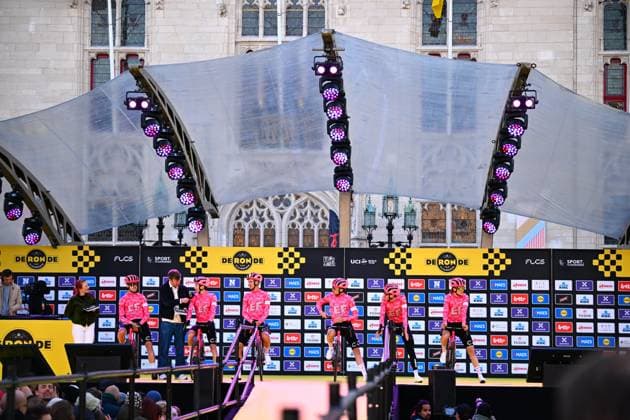 Ronde van Vlaanderen 2025 - Men Elite OUDENAARDE, BELGIUM - APRIL 06 : Powless Neilson (USA) of EF Education - Easypost pictured during the 109th edition of the Ronde van Vlaanderen, an UCI World Tour cycling race for Men Elite with start in Bruges and finish in Oudenaarde after 268,9 km on April 6, 2025 in Oudenaarde, Belgium, 06 04 2025 Oudenaarde Belgium  Copyright: xTomasxSiskx