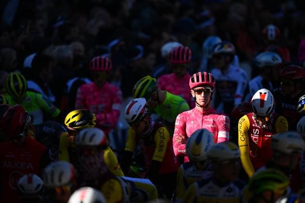 Sport Bilder des Tages Ronde van Vlaanderen 2025 - Men Elite OUDENAARDE, BELGIUM - APRIL 06 : Rider of EF Education - Easypost pictured during the 109th edition of the Ronde van Vlaanderen, an UCI World Tour cycling race for Men Elite with start in Bruges and finish in Oudenaarde after 268,9 km on April 6, 2025 in Oudenaarde, Belgium, 06 04 2025 Oudenaarde Belgium  Copyright: xTomasxSiskx