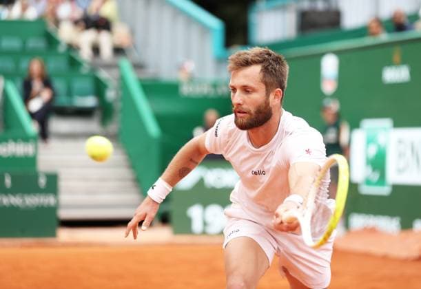 Qualifications Rolex MC Masters PHOTOPQR NICE MATIN Dylan Meiffret ; Monaco ; 06 04 2025 ; Deuxieme jour de qualifications au Rolex Monte-Carlo Masters. ICI : Corentin Moutet Rolex Monte-Carlo Masters at Monte-Carlo Country Club on April 6, 2025 Monaco France  Copyright: xPHOTOPQR NICExMATIN MAXPPPxDylanxMeiffretx 20250406NIM4320 20250406NIM4320