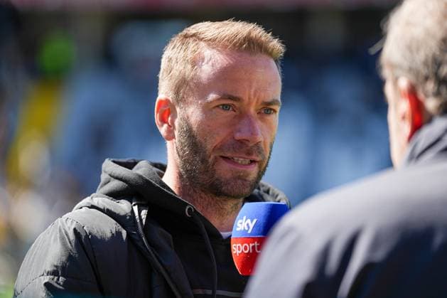 Fussball: 2. Bundesliga, 28. Spieltag, SV Elversberg - SSV Jahn Regensburg am 06.04.2025 in Spiesen-Elversberg (Ursapharm-Arena), Deutschland, Saison 2024 2025: Im Fokus Andreas Patz (Cheftrainer SSV Jahn Regensburg) im SkySport Interview. Spiesen-Elversberg Ursapharm-Arena Deutschland Copyright: xChristophxKinzingerx