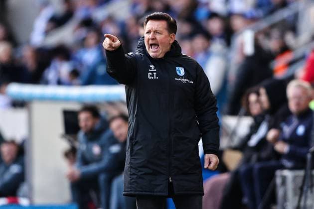 Trainer Christian Titz (1. FC Magdeburg) - 2. Fußball Bundesliga Saison 2024-2025 1. FC Magdeburg vs. 1. FC Kaiserslautern in der Avnet Arena in Magdeburg - Fußball,Mann,Männer,Deutschland,06.04.2025