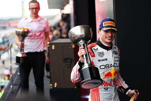 F1 - JAPANESE GRAND PRIX 2025 podium VERSTAPPEN Max (ned), Red Bull Racing RB21, portrait during the Formula 1 Lenovo Japanese Grand Prix 2025, 3rd round of the 2025 FIA Formula One World Championship, WM, Weltmeisterschaft from April 4 to 6, 2025 on the Suzuka Circuit, in Suzuka, Japan - SuzukaJapan  Copyright: xANTONINxVINCENTx