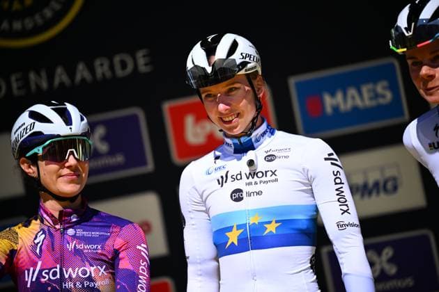 Ronde van Vlaanderen 2025 - Women Elite OUDENAARDE, BELGIUM - APRIL 06 : Wiebes Lorena of Team SD Worx - Protime pictured during the 22th edition of the Ronde van Vlaanderen for Women Elite, an UCI Women s World Tour cycling race organized by Flanders Classics with start and finish in Oudenaarde after 168,8 km on April 6, 2025 in Oudenaarde, Belgium, 06 04 2025 Oudenaarde Belgium  Copyright: xTomasxSiskx