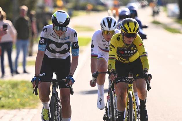 Ronde van Vlaanderen 2025 - Women Elite OUDENAARDE, BELGIUM - APRIL 06 : Kopecky Lotte (BEL) of Team SD Worx - Protime, Niewiadoma Katarzyna (POL) of Canyon SRAM Racing zondacrypto, Lippert Liane (GER) of Movistar Team, Ferrand-Prevot Pauline (FRA) FRA of Team Visma Lease a Bike pictured during the 22th edition of the Ronde van Vlaanderen for Women Elite, an UCI Women s World Tour cycling race organized by Flanders Classics with start and finish in Oudenaarde after 168,8 km on April 6, 2025 in Oudenaarde, Belgium, 06 04 2025 Oudenaarde Belgium  Copyright: xGregoryxVanxGansenx