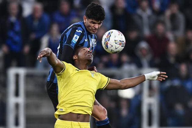 Bilder des Jahres 2025, Sport 04 April Sport Bilder des Tages Db Bergamo 06 04 2025 - campionato di calcio serie A Atalanta-Lazio foto Daniele Buffa Image nella foto: Raoul Bellanova-Tijjani Noslin 
