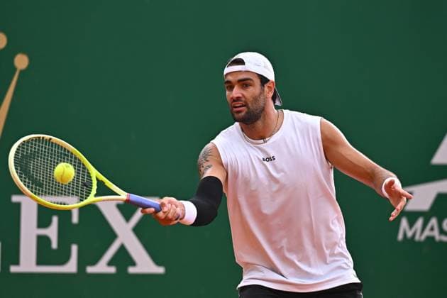 Monaco Rolex Masters - Practice And Media Day Matteo Berrettini (ITA) during practice at the Monaco Rolex Masters in Monte Carlo, on April, 6, 2025. Photo by Corinne Dubreuil ABACAPRESS.COM Monte-Carlo Monaco  Copyright: xDubreuilxCorinne ABACAx