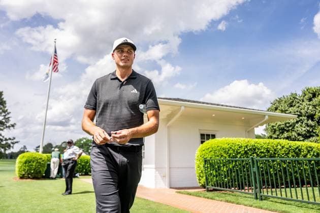 250406 Ludvig Aberg of Sweden after a practice at the range prior to the 2025 Masters Golf Tournament on April 6, 2025 in Augusta. Photo: Petter Arvidson BILDBYRAN kod PA PA1003 golf masters bbeng the masters augusta sverige Copyright: PETTERxARVIDSON BB250406PA043