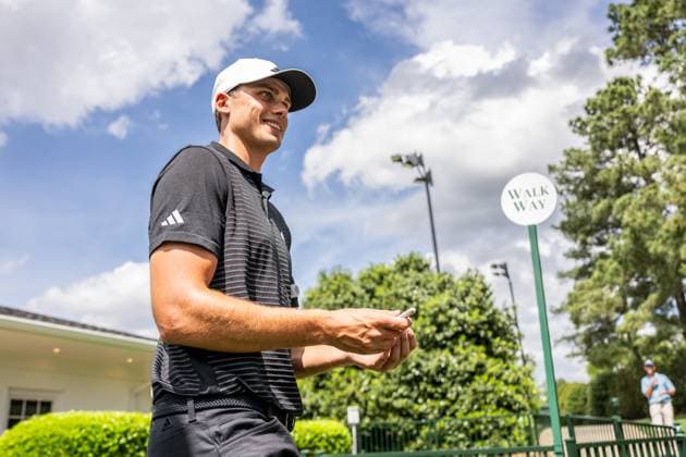 250406 Ludvig Aberg of Sweden after a practice at the range prior to the 2025 Masters Golf Tournament on April 6, 2025 in Augusta. Photo: Petter Arvidson BILDBYRAN kod PA PA1003 golf masters bbeng the masters augusta sverige Copyright: PETTERxARVIDSON BB250406PA044