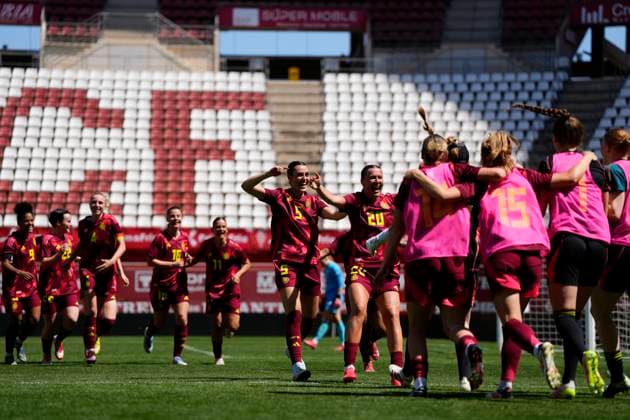 Germany v Norway - Women s Under23 Tournament Final The german players celebrates victory after the Women s Under23 Tournament Final between Germany Women s U23 and Norway Women s U23 at Estadio Enrique Roca on April 7, 2025 in Murcia, Spain. Murcia Spain  Copyright: xJosexBretonx originalFilename:bretonhernandez-germanyv250407_nps0V.jpg