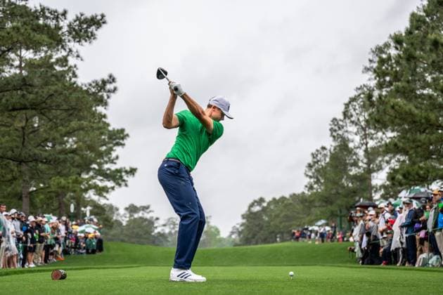 250407 Ludvig Aberg of Sweden during a practice round prior to the 2025 Masters Golf Tournament on April 7, 2025 in Augusta. Photo: Petter Arvidson BILDBYRAN kod PA PA1004 golf masters bbeng the masters augusta sverige Copyright: PETTERxARVIDSON BB250407PA037