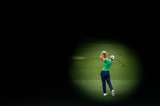 250407 Ludvig Aberg of Sweden during a practice at the range prior to the 2025 Masters Golf Tournament on April 7, 2025 in Augusta. Photo: Petter Arvidson BILDBYRAN kod PA PA1004 golf masters bbeng the masters augusta sverige Copyright: PETTERxARVIDSON BB250407PA079